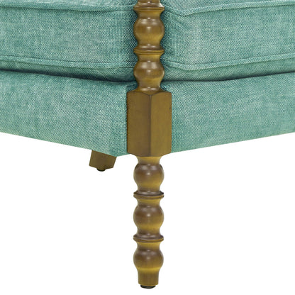 Pioneer Woman Harper Spindle Accent Chair, Jade Fabric Upholstery