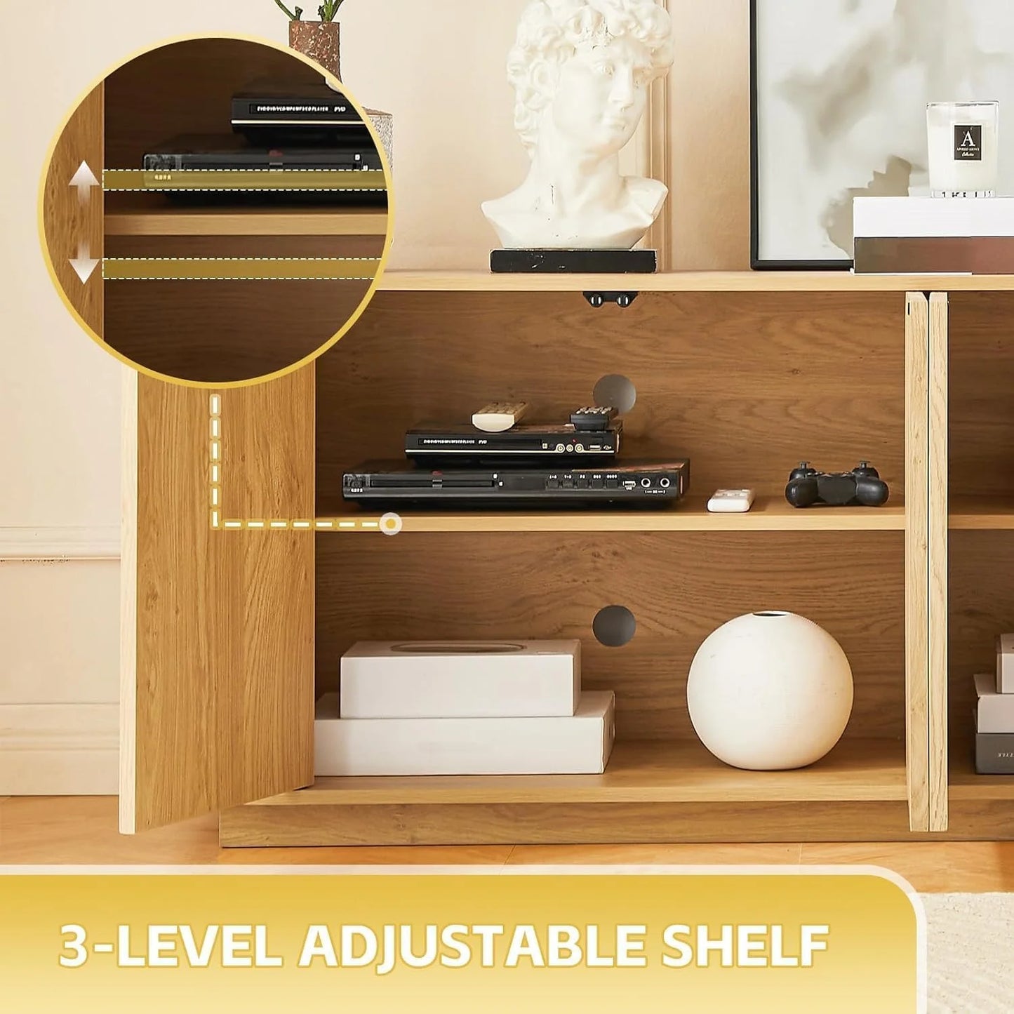 TV Stand, Modern Entertainment Center for TVs Up to 75 inch