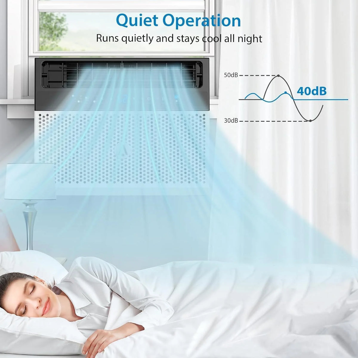 Outop 6000 BTU Window Air Conditioner, White