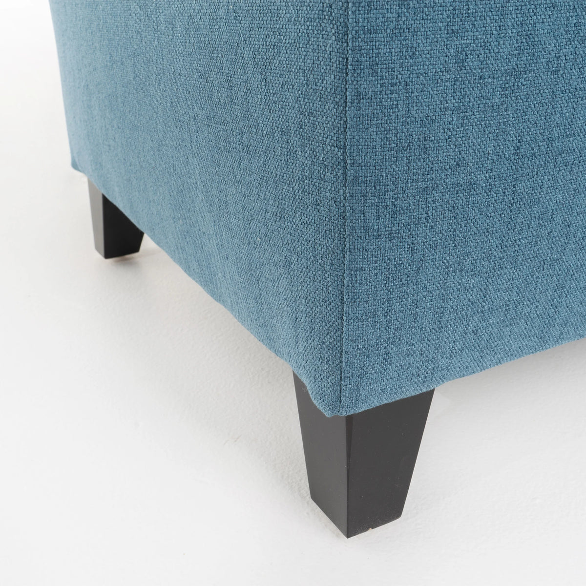 Noble House Hampton Contemporary Fabric Upholstered Storage Ottoman, White and Blue Floral