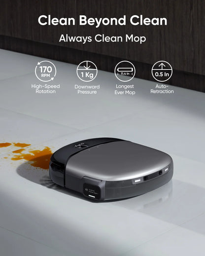 eufy Robot Vacuum Omni S1 Pro with All-in-One Station, Always Clean Mop, 8000 Pa Suction, Obstacle Avoidance, Auto Mop Washing & Drying, Self-Emptying