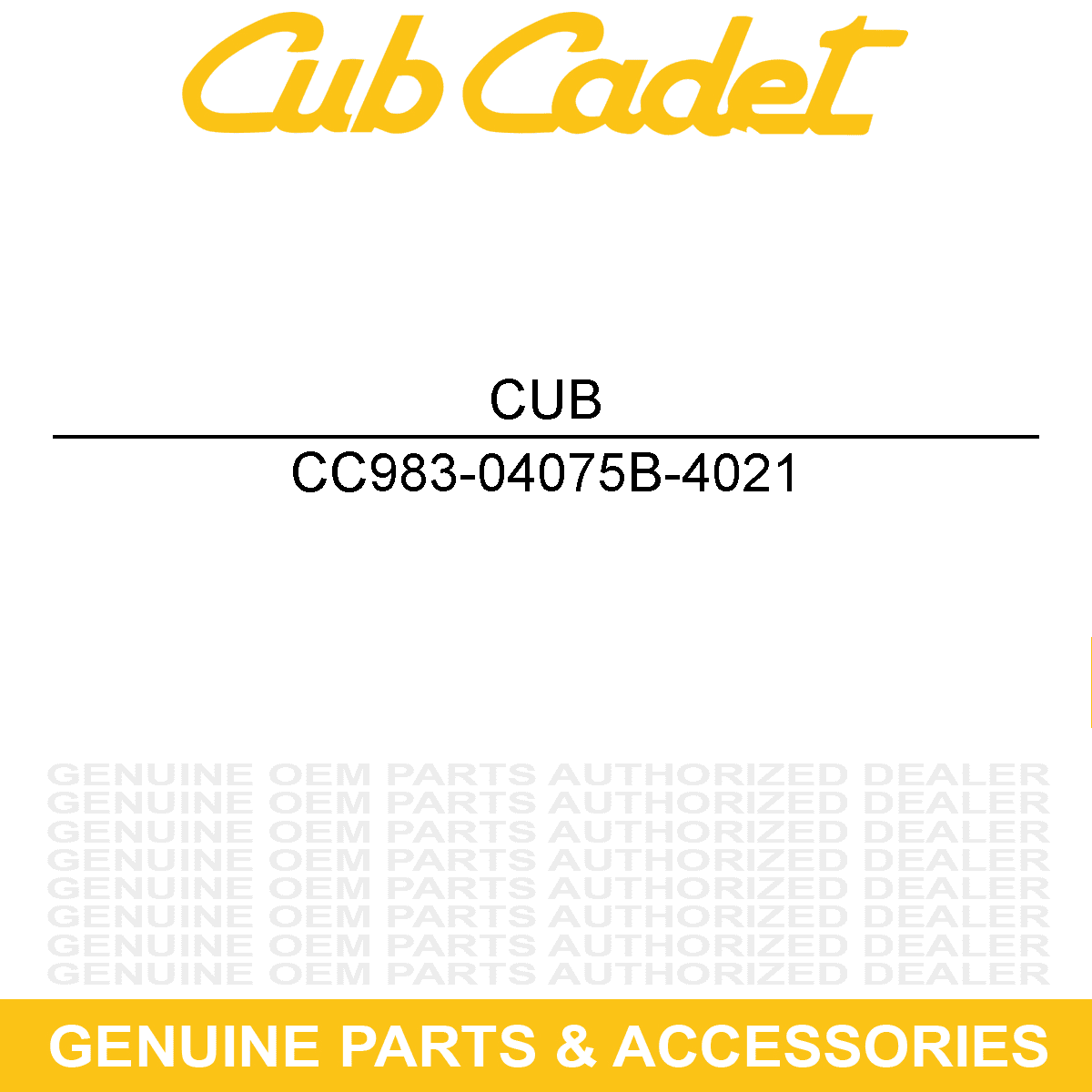 CUB CADET 983-04075B-4021 Yellow 50" Deck Shell SLT1550 LT1050 Lawn Tractors