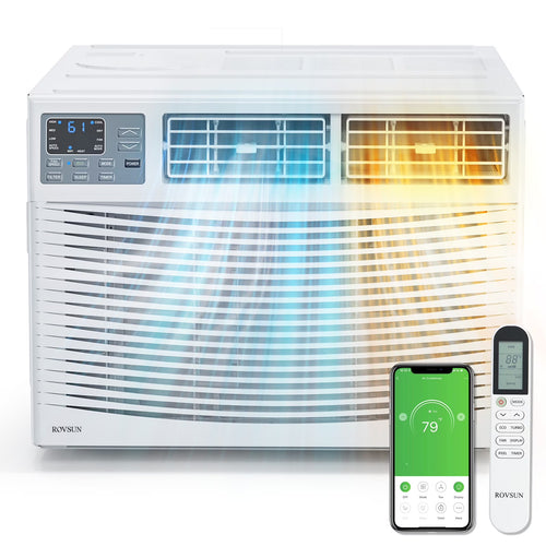 Matladin Window Air Conditioner with Heat, 8000 BTU Window AC Unit & Heater Combo with APP & Voice Smart Control, Timer Function & Easy Installation Kit, 115V/60Hz