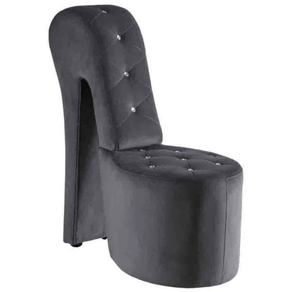 Best Master Furniture Tristram 19" Velvet High Heel Shoe Chair in Navy Blue