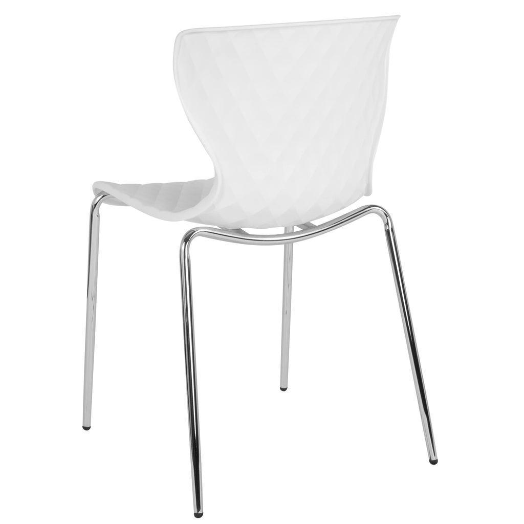 BizChair 4 Pack Contemporary Design Orange Plastic Stack Chair