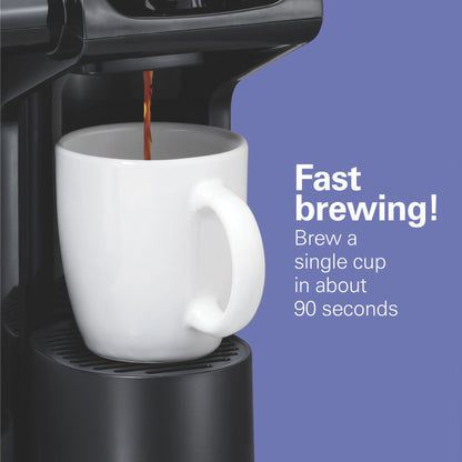 Hamilton Beach FlexBrew Coffee Maker, K Cup Pod Compatible Single Serve Coffee Maker & 12-Cup Coffee Pot, Black