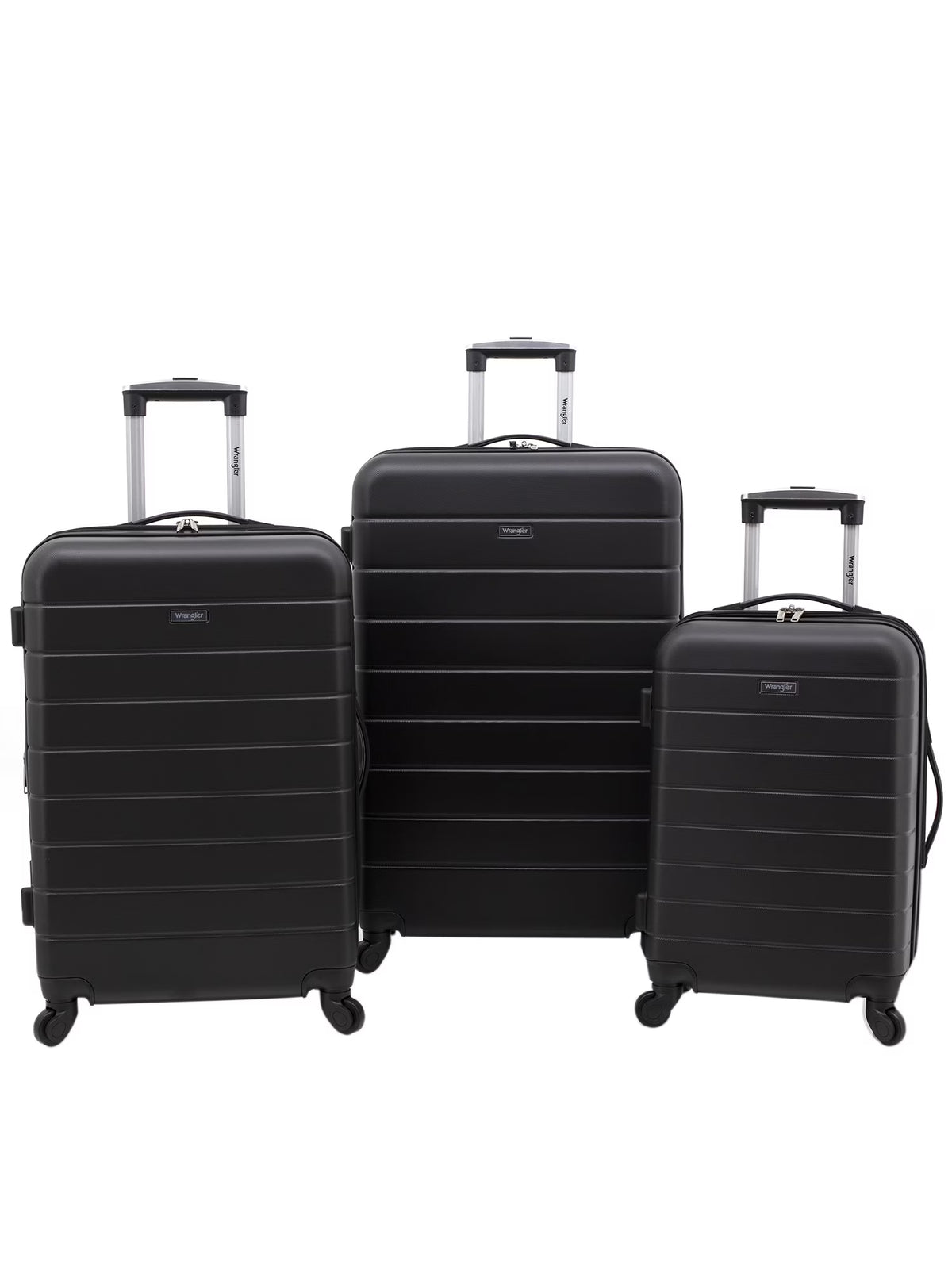 Wrangler 3 Piece Luggage Set with Cup Holder and USB Port, Olive Green