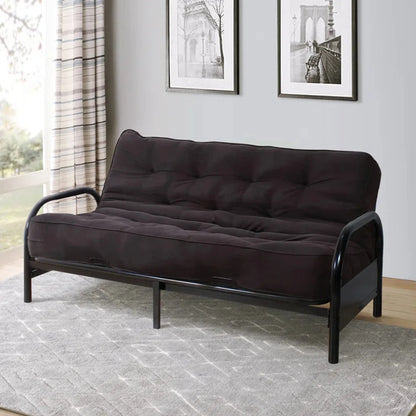 Aukfa 77" Futon Frame Metal Futon Full Size Sofa Bed, Space Save, Black