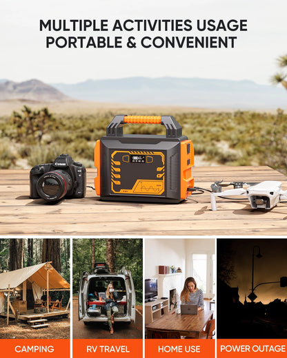 PRYMAX Portable Power Station 300W 296Wh 80000mAh, Peak 500W Rechargeable Lithium Battery Generator Home Emergency Backup