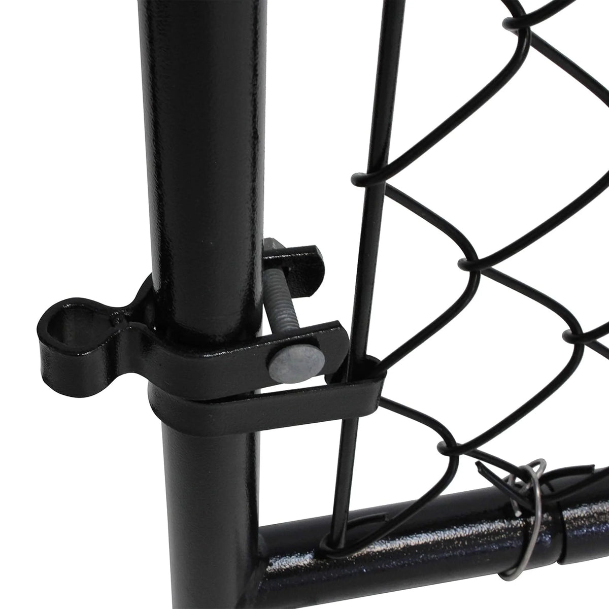 Adjust-A-Gate Fit-Right Chain Link Gate Kit with Square Corner Frame, Black
