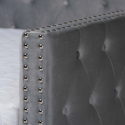 Baxton Studio Larkin Contemporary Upholstered with Trundle Daybed, Full, Grey