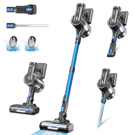 YOMATECH Cordless Vacuum Cleaner, 30Kpa/365W Powerful Stick Vacuum, 6 in 1 Lightweight Vacuum Cleaners for Home Hardfloor Carpet Pet Hair