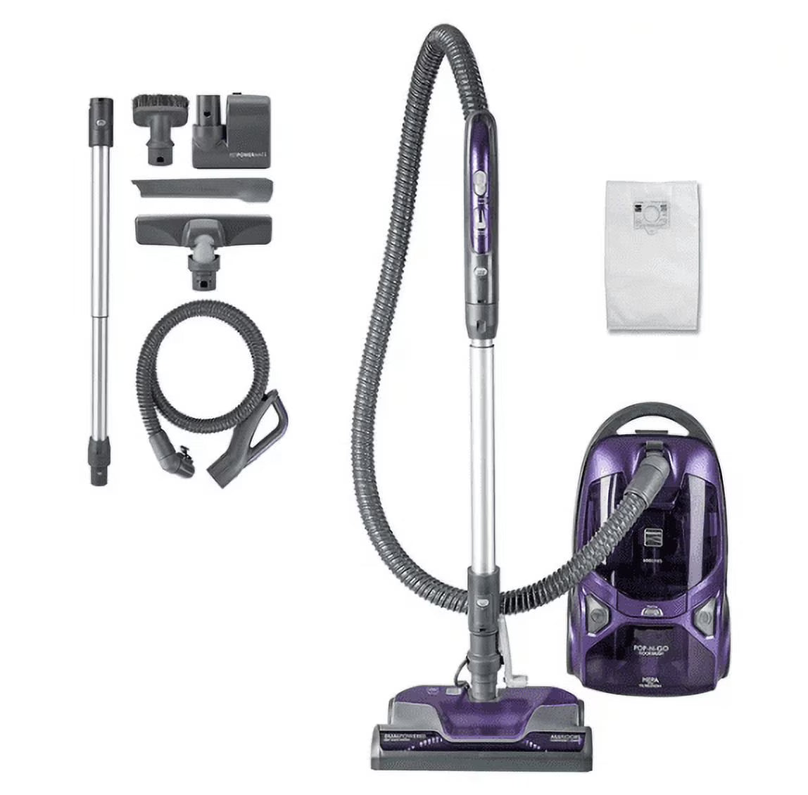 Kenmore Pet Friendly Lightweight Bagged Canister Vacuum Cleaner with Extended Telescoping Wand, HEPA, 2 Motors, Retractable Cord, and 4 Cleaning Tools, Blue