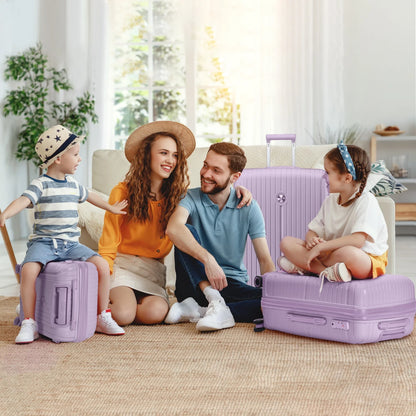 Joyway 5 Piece Luggage Sets Hardshell Lightweight Suitcase with TSA Lock Spinner Wheels-Orange