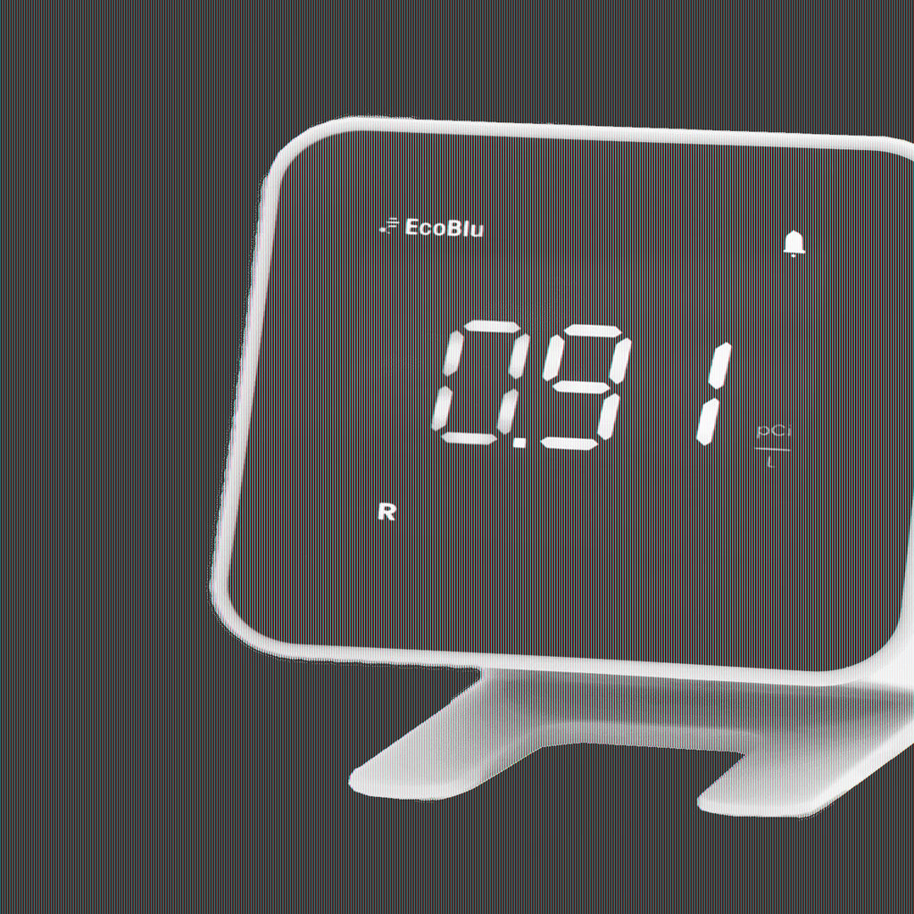 Ecosense EB100 EcoBlu, Digital Radon Detector, Fast & Accurate, Short-Term and Long-Term Monitoring, Full Size LED Screen, Easy to Use (White)