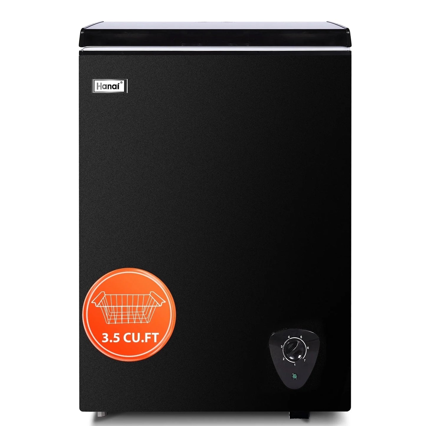 WANAI 3.5 Cu.ft,Chest Freezer,Deep Freezer,Removable Storage Basket Freezer,Black