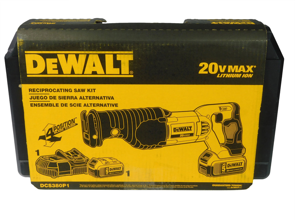 DeWalt DCS380P1 20V MAX Cordless Reciprocating Saw Kit with 5Ah Battery, Charger & Case