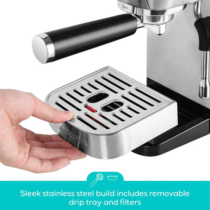 CASABREWS 3700 Essential 20-Bar Espresso Machine and Coffee Maker, Stainless Steel