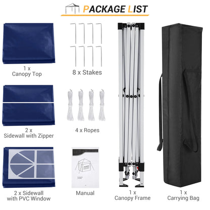 SANOPY 10'x10' EZ Pop Up Canopy Tent Outdoor Party Instant Shelter Portable Folding Beach Canopy with 4 Sandbag & Carrying Bag, Black