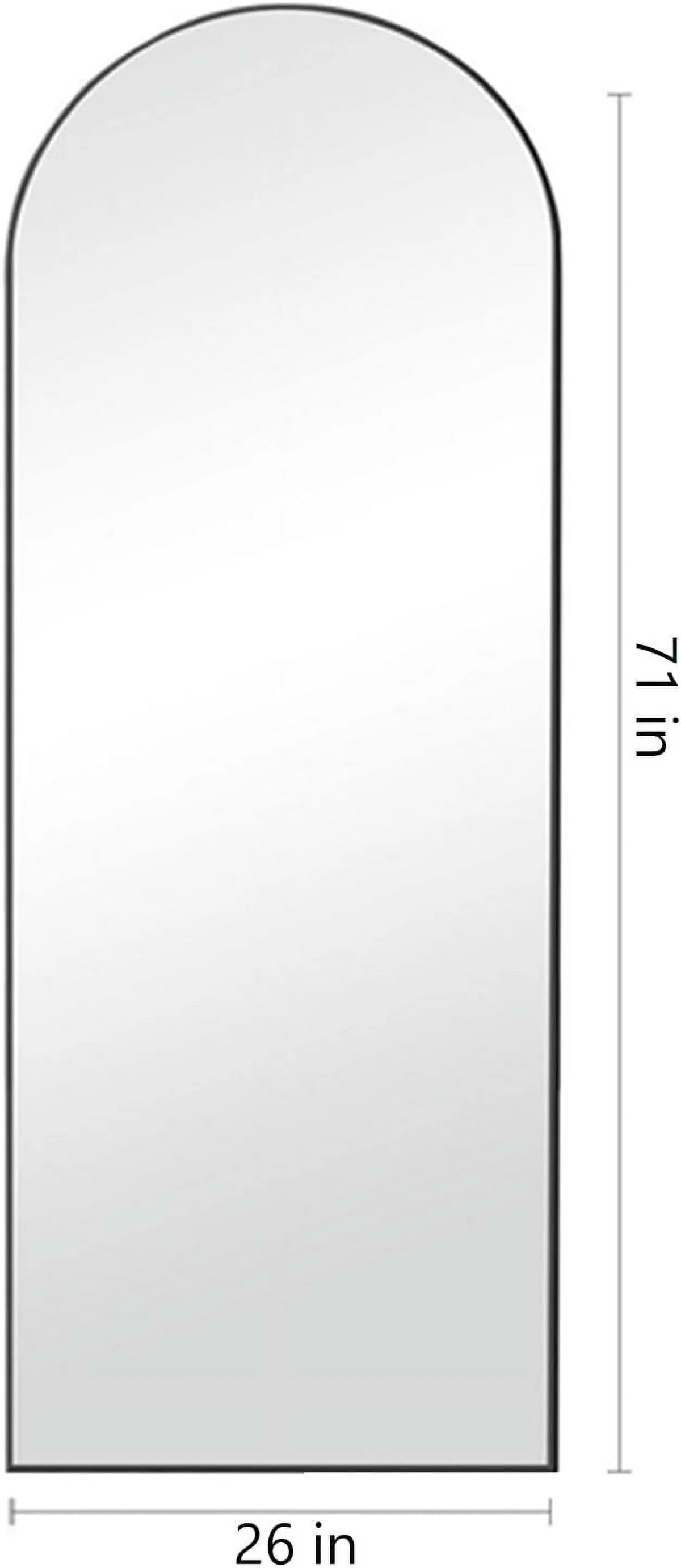 Arched Full Length Mirror, 71"x26" Large Floor Standing Body Mirror with Stand, Gold