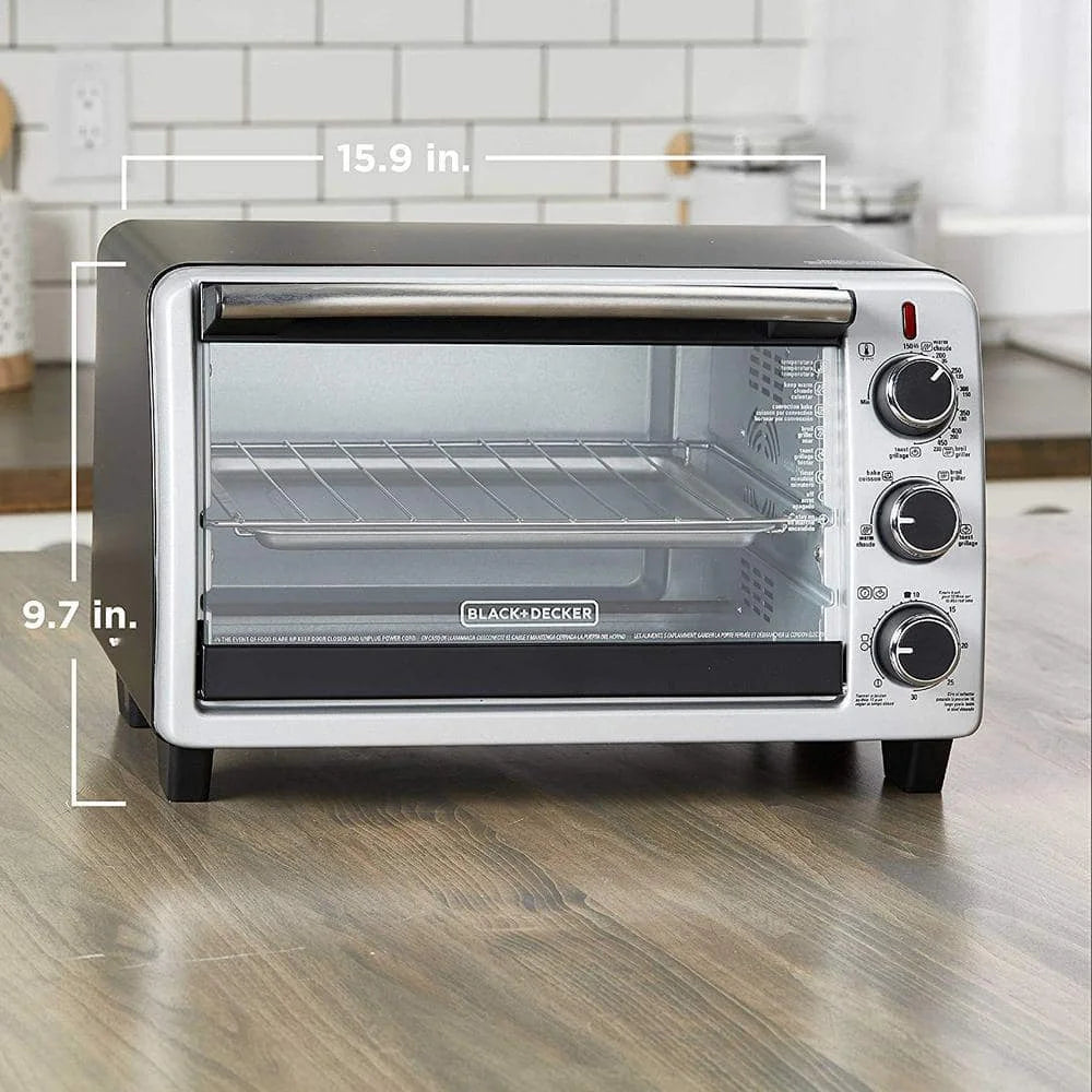 BLACK+DECKER 6-Slice Toaster Oven, Black, TO1950SBD