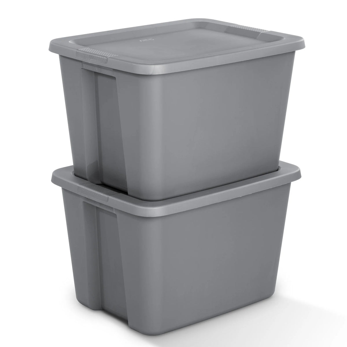 Sterilite 18 Gallon Tote, Plastic Storage Bin with Snap-on Lid, Gray, 8 Count