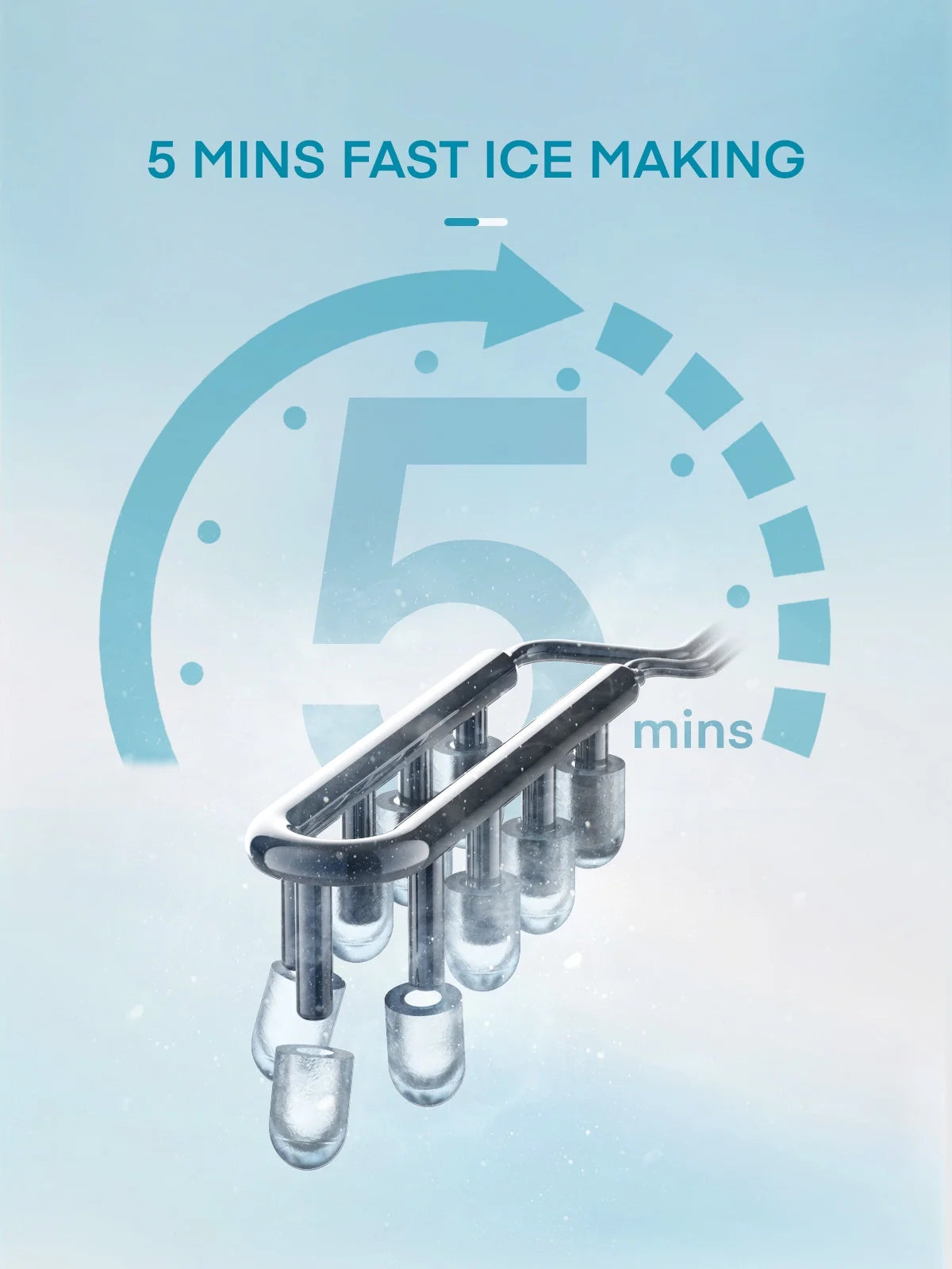 Ice Maker Countertop 2 Ice Sizes, 30 lbs Bullet Ice in 24H, Self-Clean, 9 Cubes in 5 Mins, FOHERE