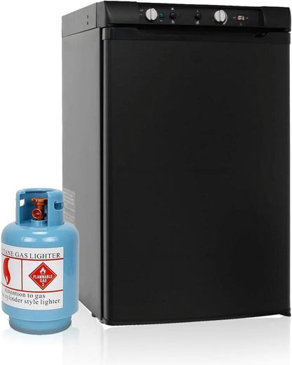 Smad 3 Way Fridge Gas/12V/110V 3.5 Cu.ft Propane Camping Refrigerator Fridge