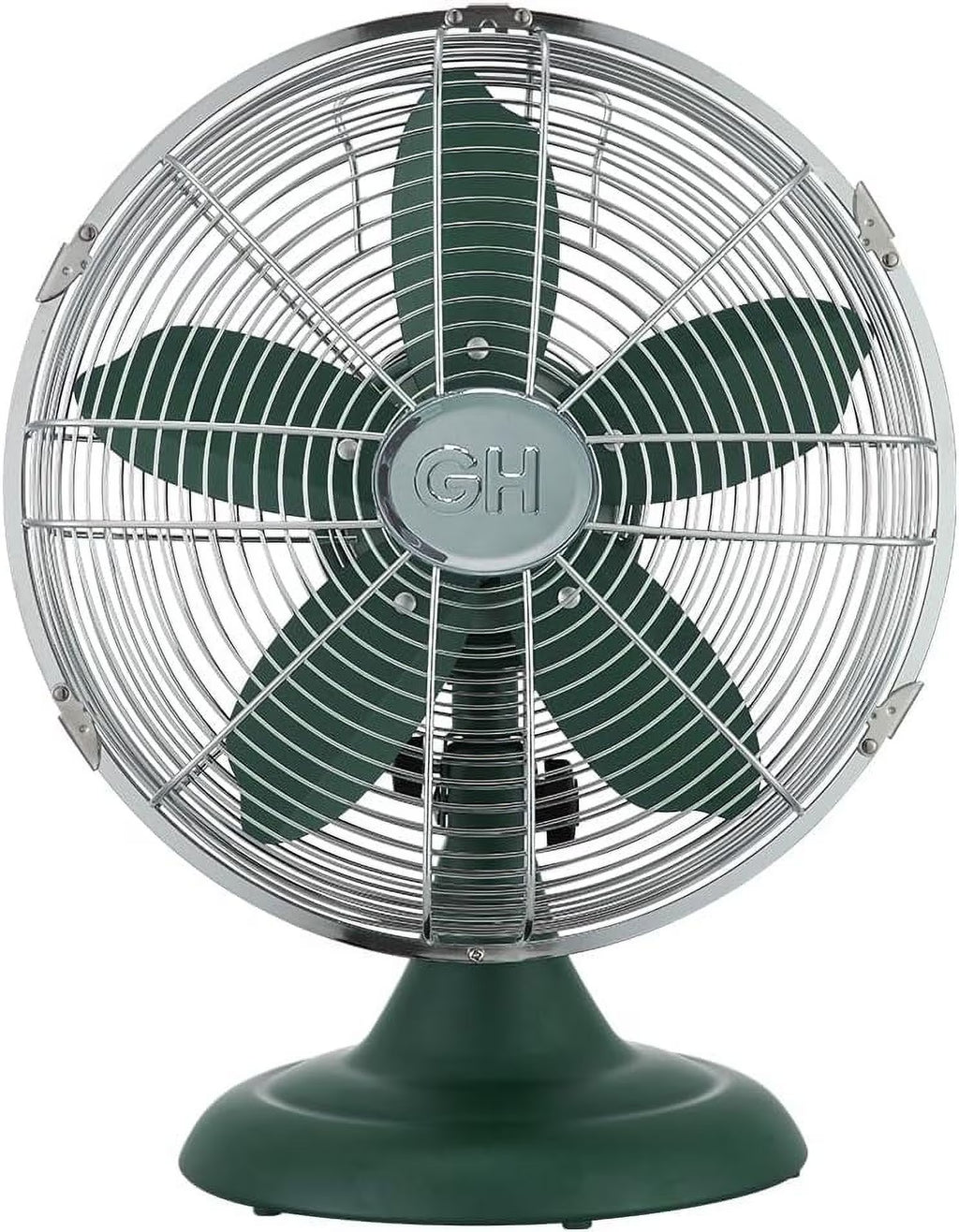 Good Housekeeping Retro All-Metal Table Fan (92618) with 3 Speed Settings, Wide Oscillation, and Carrying Handle��