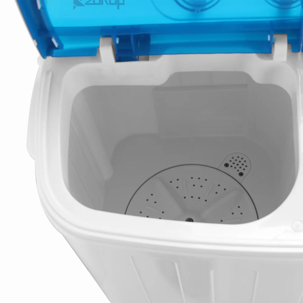 Portable Washing Machine, YOFE Compact Mini Washing Machine, Semi-automatic Washing Machine, Portable Mini Twin Tub Washing Machine for Camping Apartments, Washer(7.7lbs) /Spiner(6.6lbs), Gray, R4861