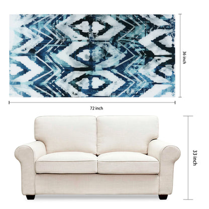 Empire Art Direct Blue Splash Frameless Free Floating Tempered Glass Panel Graphic Wall Art, 72" x 36", Ready to Hang