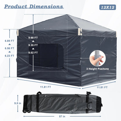 Aoodor Pop Up Canopy Tent with Removable Mesh Window Sidewalls, Portable Instant Shade Canopy with Roller Bag