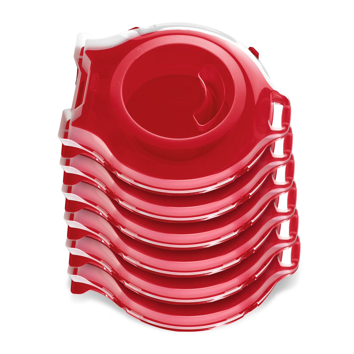 Sterilite Clear Nesting Storage Christmas Holiday Wreath Box, Red (4 Pack)