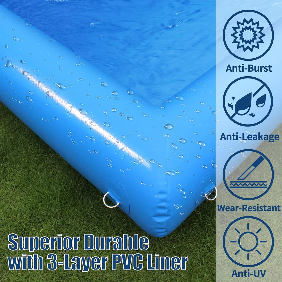 33FT Inflatable Volleyball Court Beach Pool Volleyball Net for Backyard Outdoor Training Game with 800W Air Pump, Volleyball Pool/Water Volleyball Field