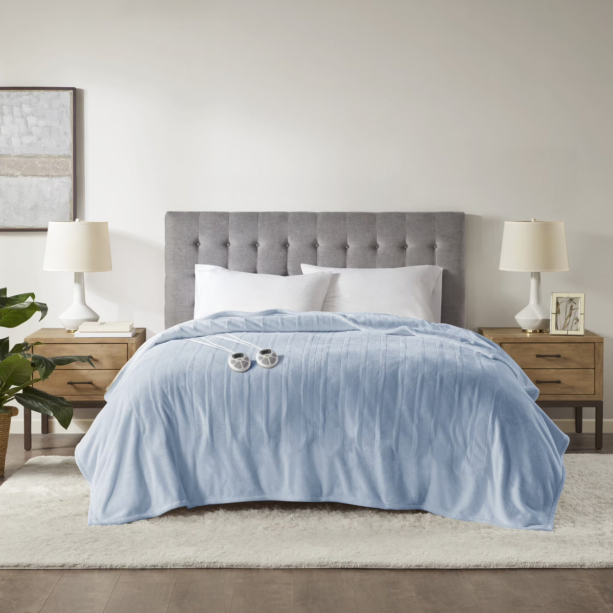 Serta Gray Polyester  Electric Blanket, Queen