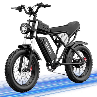 1500W MTB Electric Bicycle 48V 20Ah Removable Battery E-Bike��Electric Bike for Adults 20" Fat Tire Electric Motorcycle, Shimano 7 speed Full Suspension Mountain Bike UL2849