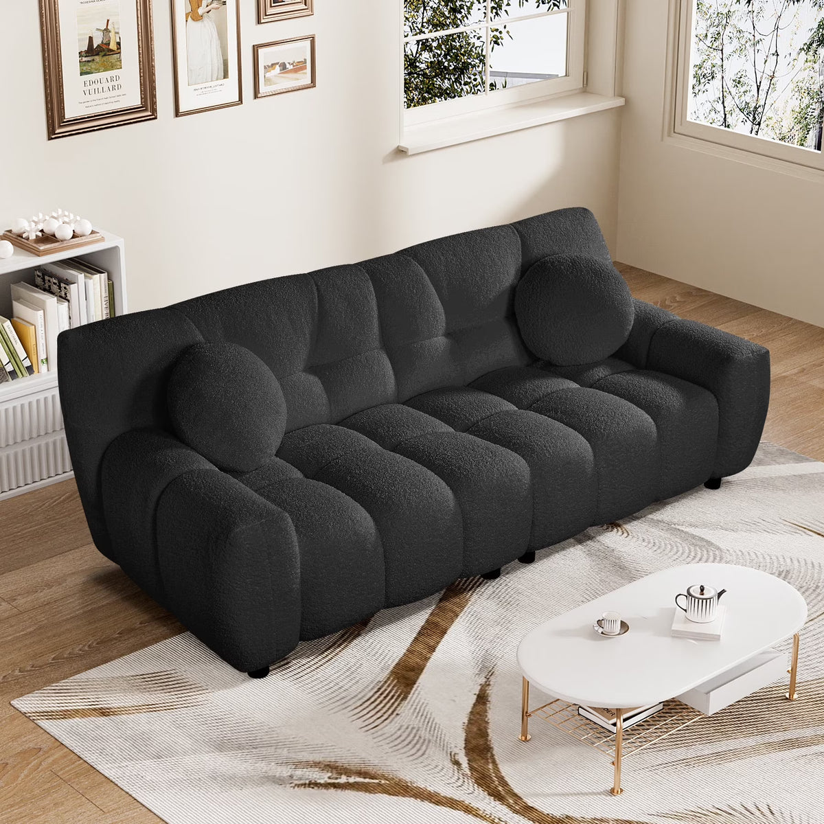 Rophefx 2-Seat Corduroy Deep Seat Cloud Sofa Couch for Living Room, Bedroom