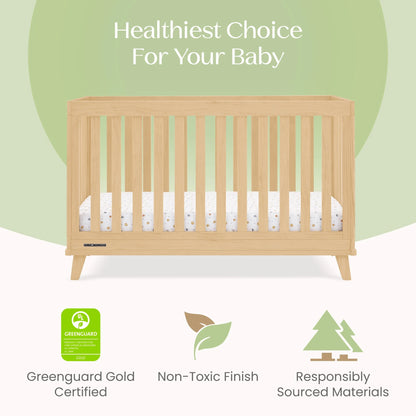 Delta Children Frankie 4-in-1 Convertible Crib - Greenguard Gold Certified, Black with Natural
