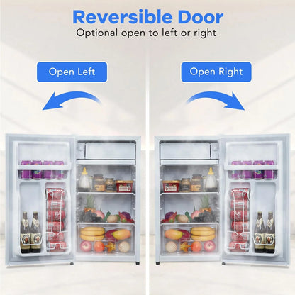 Mini Fridge With Freezer, 3.2 Cu.Ft Mini Refrigerator, Dorm Fridge With Single Door, Compact Refrigerator For Bedroom/Apartment/Office-Food Storage Cooling Drink, White