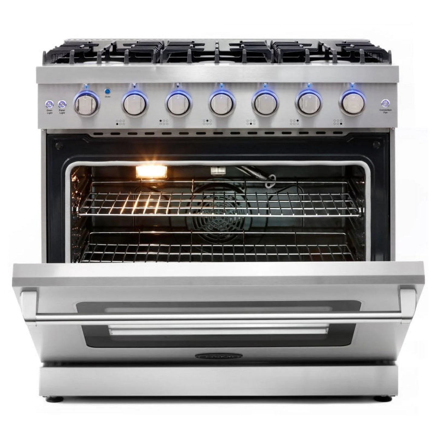 Cosmo 36 Inch 6 Cubic Foot Gas Range Convection Oven with 6 Italian Burners