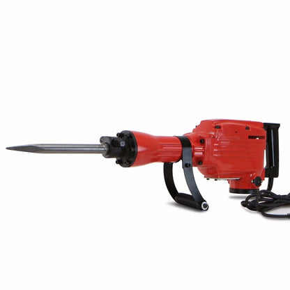 XtremepowerUS Demolition Jack Hammer Heavy Duty, 2200W Electric Jackhammer With Scraping Chisel, 1800BPM Power Drill Concrete Breaker Bar Point & Chisel Bits Chisel Set, Red