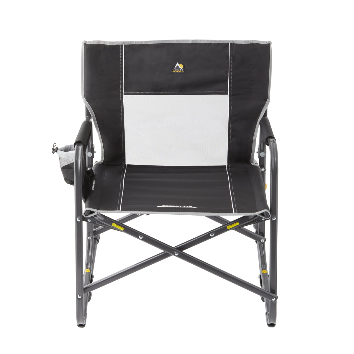 GCI Outdoor Freestyle Rocker XL Heavy Duty Portable Folding Camping Chair, Pewter Gray