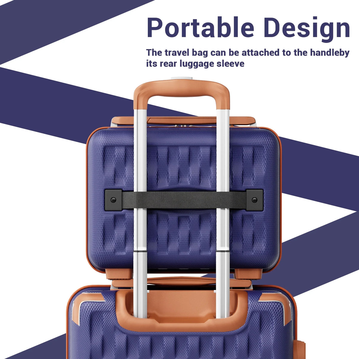 Melalenia - 7 Luggage Sets ABS Hardside Spinner Luggage -With Spinner Wheels and TSA Lock-White