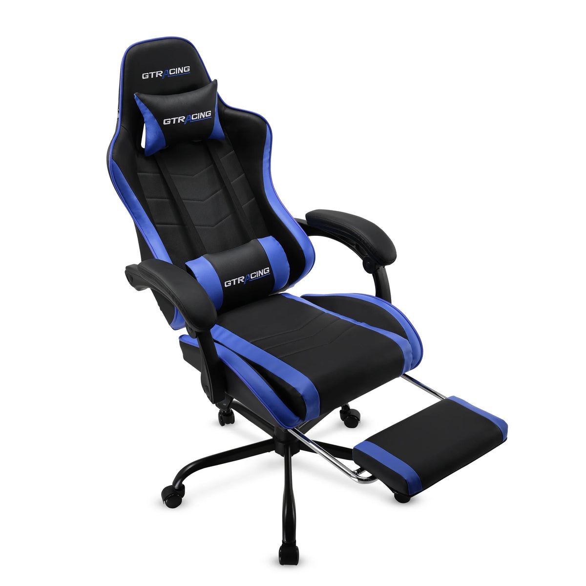 GTRACING GTWD-200 Ergonomic Gaming Chair with Adjustable Pillows and Footrest , White