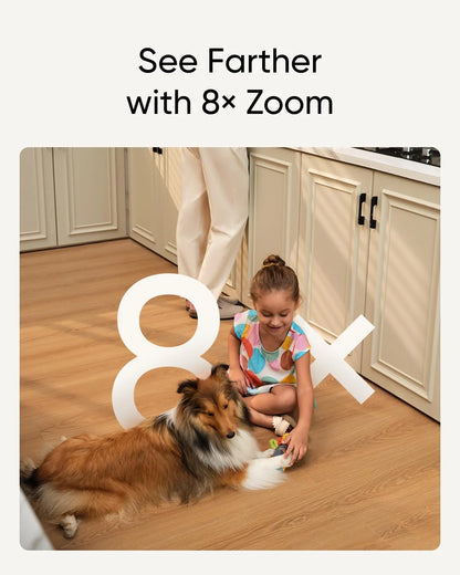 eufy Security Indoor Cam S350, Dual Cameras, 4K UHD Resolution Security Camera with 8�� Zoom and 360�� PTZ