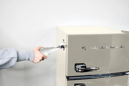 Frigidaire, 3.1 Cu. Ft. 2 Door Retro Compact Refrigerator , Built-In Side Bottle Opener, Cream