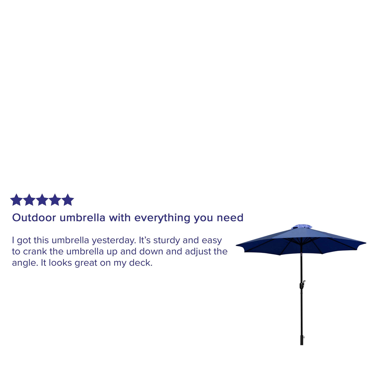 Merrick Lane Patio Umbrella with Base - 9' Tan Polyester Patio Umbrella - 30+ UV Protection - Waterproof Black Cement Base with 1.5" Diameter Aluminum Pole