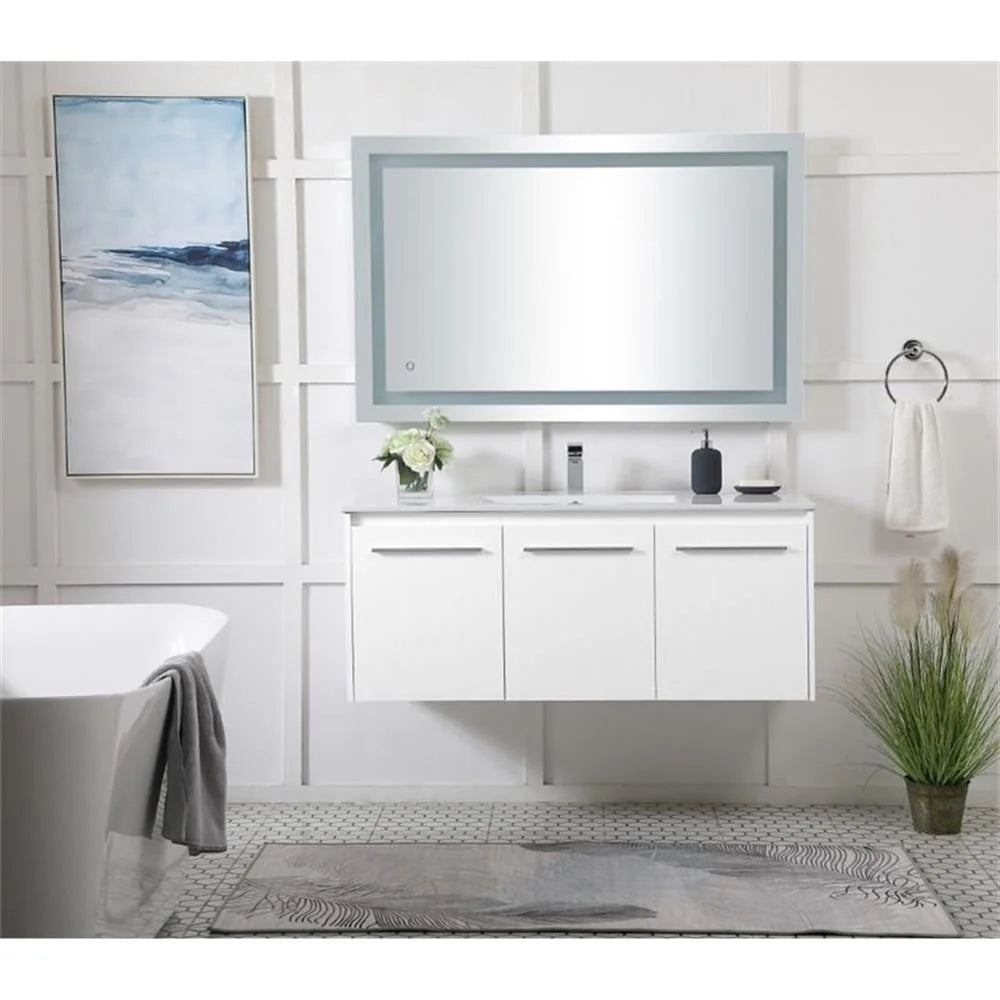 Elegant Kitchen and Bath 48 Inch  Single Bathroom Floating Vanity In Concrete Grey