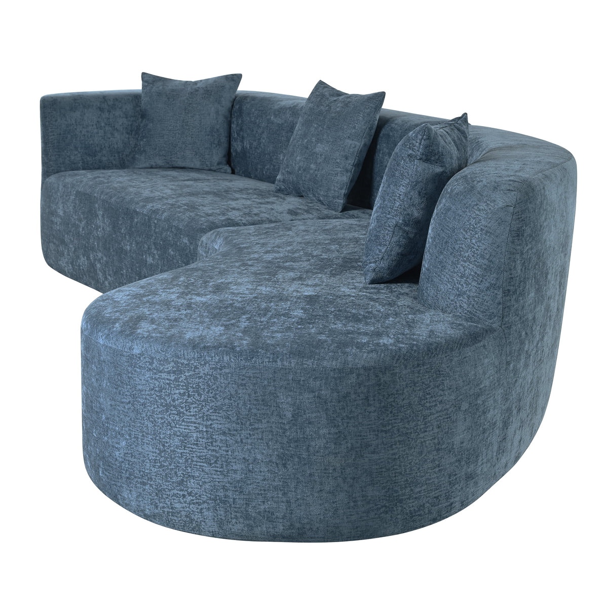 Harper & Bright Designs Modern Curved Floor Sofa Set, Modular Sectional Sponge Couch for Living Room, 2 PC Free Combination No Assembly Foam-Filled Sofa, Beige