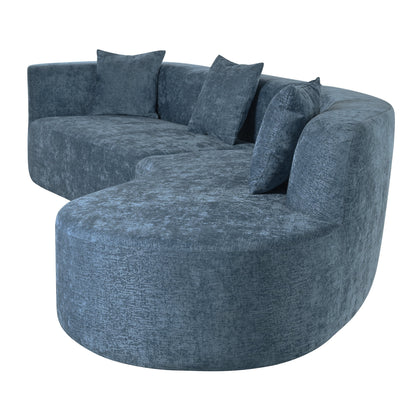 Harper & Bright Designs Modern Curved Floor Sofa Set, Modular Sectional Sponge Couch for Living Room, 2 PC Free Combination No Assembly Foam-Filled Sofa, Beige